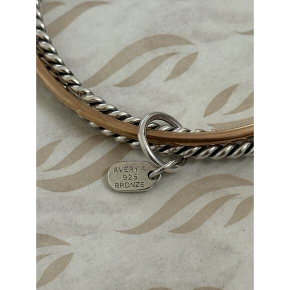 James Avery Retired Bronze & Sterling Silver Twist Bangle Bracelets - Picture 3 of 4